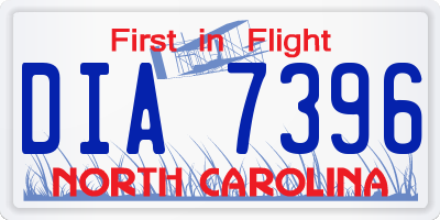 NC license plate DIA7396