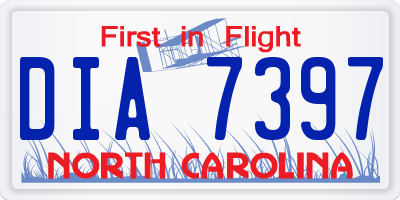 NC license plate DIA7397