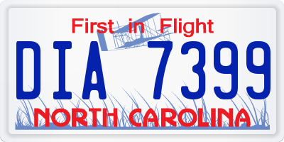 NC license plate DIA7399