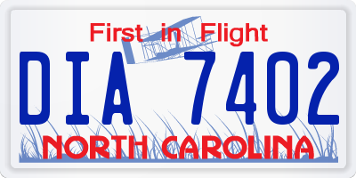 NC license plate DIA7402