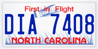 NC license plate DIA7408