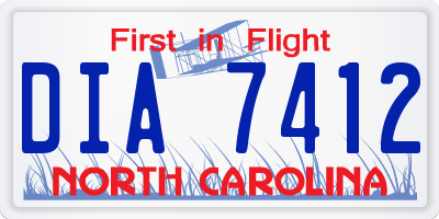 NC license plate DIA7412