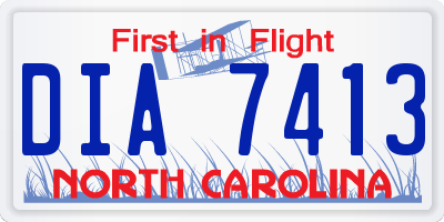 NC license plate DIA7413