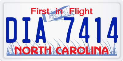 NC license plate DIA7414