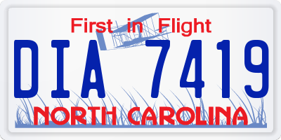 NC license plate DIA7419