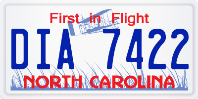 NC license plate DIA7422