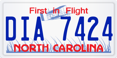 NC license plate DIA7424