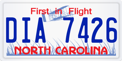 NC license plate DIA7426