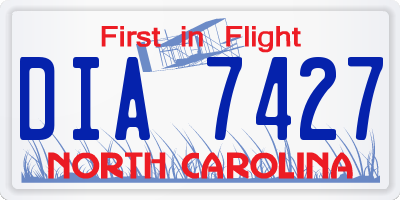 NC license plate DIA7427