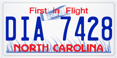 NC license plate DIA7428