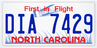 NC license plate DIA7429