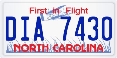 NC license plate DIA7430