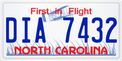 NC license plate DIA7432