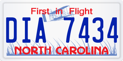 NC license plate DIA7434