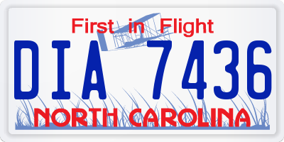 NC license plate DIA7436