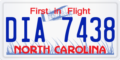 NC license plate DIA7438