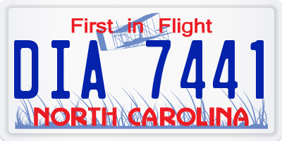 NC license plate DIA7441