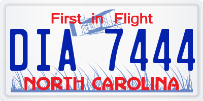 NC license plate DIA7444