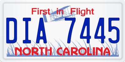 NC license plate DIA7445