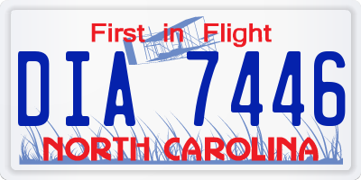 NC license plate DIA7446