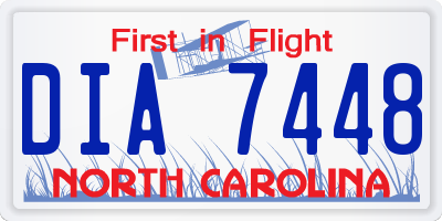 NC license plate DIA7448