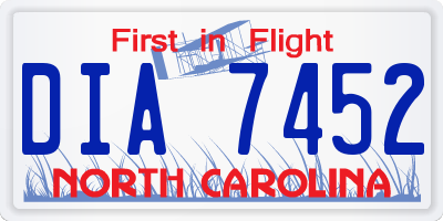 NC license plate DIA7452