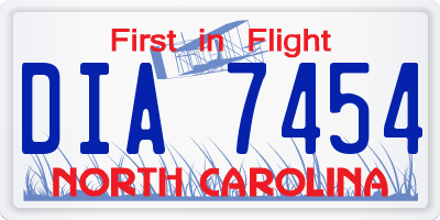 NC license plate DIA7454