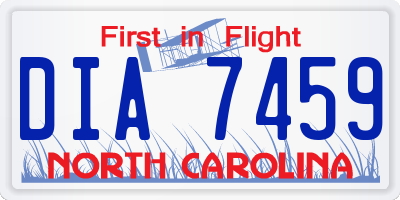 NC license plate DIA7459