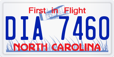 NC license plate DIA7460