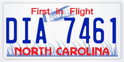 NC license plate DIA7461
