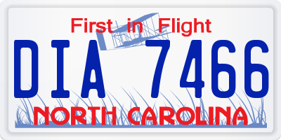 NC license plate DIA7466