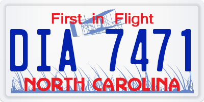 NC license plate DIA7471