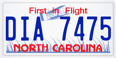 NC license plate DIA7475