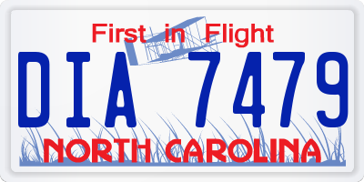 NC license plate DIA7479