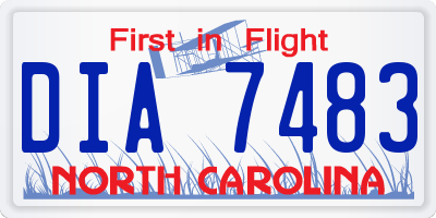 NC license plate DIA7483