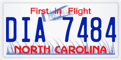 NC license plate DIA7484