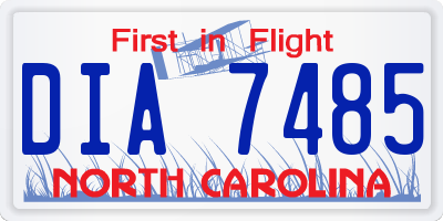 NC license plate DIA7485