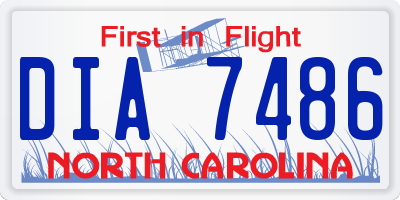 NC license plate DIA7486