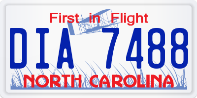 NC license plate DIA7488