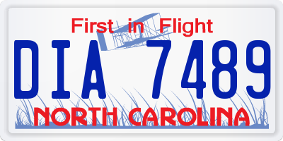 NC license plate DIA7489