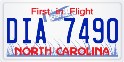 NC license plate DIA7490
