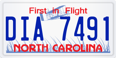 NC license plate DIA7491