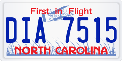 NC license plate DIA7515
