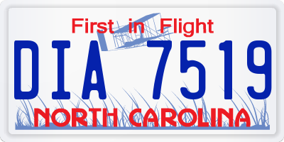 NC license plate DIA7519