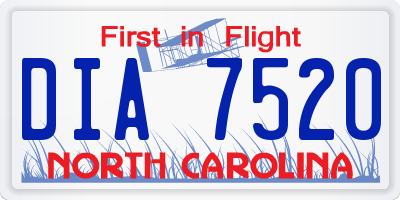NC license plate DIA7520