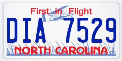 NC license plate DIA7529