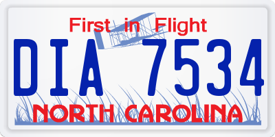 NC license plate DIA7534