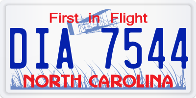 NC license plate DIA7544