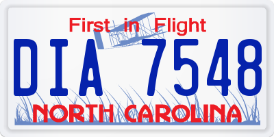 NC license plate DIA7548
