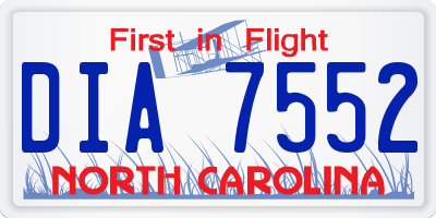 NC license plate DIA7552